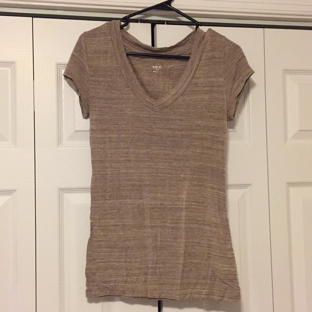 Tan V neck